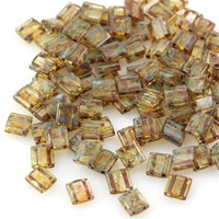 Miyuki Tila Beads 5x5x1,9mm Picasso Transp Saffron [30szt]