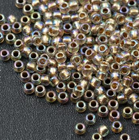 Toho Round 8/0 Gold-Lined Rainbow Crystal [10g]