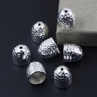 Tulejka metalowa młotkowana jasna srebrna 10mm