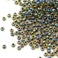 Toho Round 8/0 Inside-Color Rainbow Lt Topaz/Jet [10g]