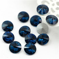 Kaboszon szklany moneta stożkowa fasetowana teal 14mm