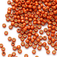 Toho Round 8/0 Permanent Finish-Matte Galvanized Saffron [10g]