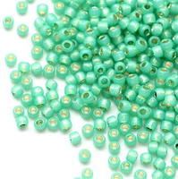 Toho Round 8/0 Silver-Lined Milky Dark Peridot [10g]