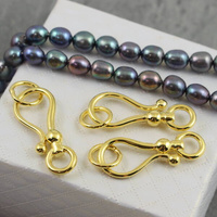 Zapięcie metalowe haczyk z ogniwkami złote 34mm