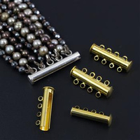 Zapięcie wsuwane magnetyczne złote na 4 sznury 25mm