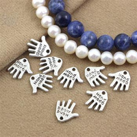 Zawieszka metalowa rączka handmade srebrna 13x12mm [10szt]