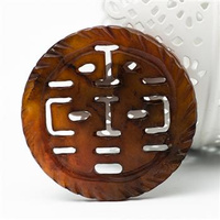Jadeit antyczny rzeźbiony zawieszka 55mm