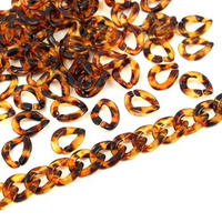 Akrylowe ogniwa do tworzenia łańcuszka brązowe 13x10mm [20szt]