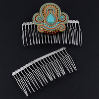 Baza grzebień do włosów srebrny 80x40mm