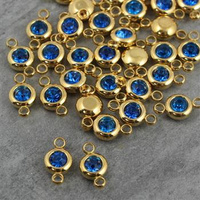 Stal szlachetna łącznik w oprawie ZŁ shapphire 6mm