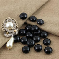 Preciosa Nacre Button-Semi Magic Black 10mm [2szt]