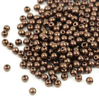 Round Beads Metallic Jet Bronze 3mm [50szt]