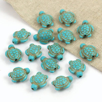 Howlit turkusowy żółw 17x14mm