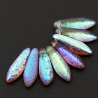 Dagger Etched Crystal Brown Rainbow 5x16mm [6szt]