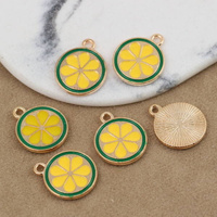 Zawieszka emaliowana cytryna 15mm