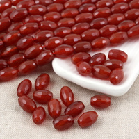 Agat karneolowy oliwka fasetowana 12x8mm 