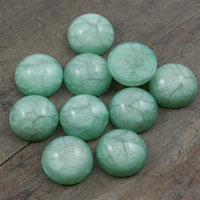 Kaboszon z żywicy moneta crackle zielona 16mm