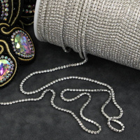 Taśma ozdobna cyrkoniowa silver/crystal 1,5mm [50cm]