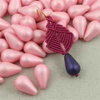 Drop Beads Velvet Baby Pink 18x11mm [4szt]