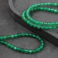 Agat brazylijski kula fasetowana zielona 6mm