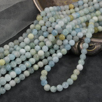 Akwamaryn kula gładka 6mm [sznur 39cm]