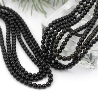 Turmalin czarny kula gładka 4mm [sznur 39cm]