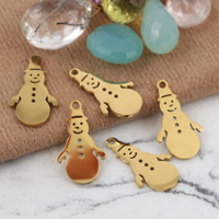 Zawieszka bałwanek stal szlachetna pozłacana 20x11mm