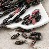 Rodonit oliwka gładka 16x6mm