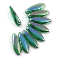 Dagger Emerald Vacuum Hematite 5x16mm [6szt]