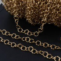 Łańcuszek złoty karbowany stal szlachetna 6mm [1metr]