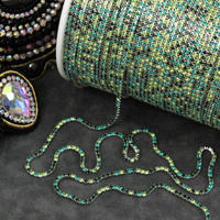 Taśma ozdobna cyrkoniowa silver/multikolor 1,5mm [50cm]