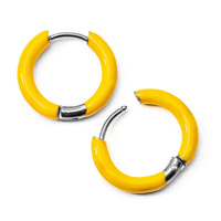 Bigle emaliowane kółka stal szlachetna żółte 18mm [para]