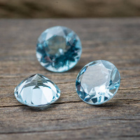 Topaz niebieski fasetowany do oprawy jubilerskiej 7mm