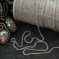 Taśma ozdobna cyrkoniowa silver/crystal AB 1,5mm [50cm]