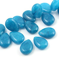 Jadeit łezka niebieska 18x13mm