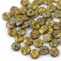 Ripple Beads 12mm Yellow Picasso Etched [10szt]