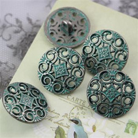 Metalowy guzik mosiądz patynowany 20mm