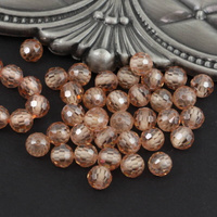 Cyrkonia kula fasetowana beżowa 6mm