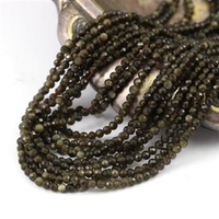 Obsydian złoty kula fasetowana 3mm [sznur 39cm]