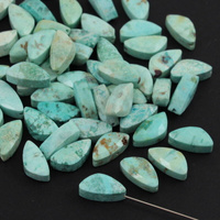 Turkus afrykański owal fasetowany 14x7mm [wiercenie do połowy]