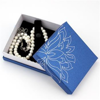 Pudełko ozdobne granatowe "LOTOS" 9x9x3,5cm