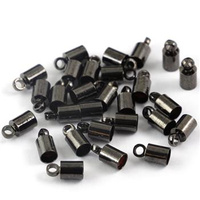 Tulejka do wklejania metalowa prosta czarna 3,5mm [10szt]