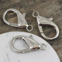 Zapięcie karabińczyk metalowy srebrny 30mm