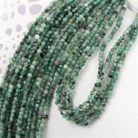 Szmaragd kula fasetowana 3mm [sznur 39cm]