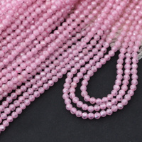 Cyrkonia kula fasetowana różowa 3mm [sznur 36cm]