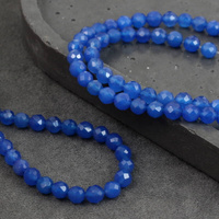 Agat brazylijski kula fasetowana niebieska 6mm