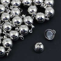 Zapięcie metalowe magnetyczne kula srebrna 10mm