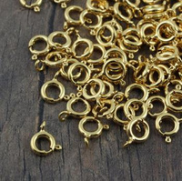 Zapięcie srebrne pozłacane okrągłe federing 5mm Ag925 [2szt]