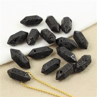 Lawa wulkaniczna czarna zawieszka grot 20x9mm