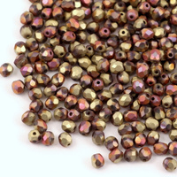 Fire Polish 4mm Crystal Glittery Argentic Matted [40szt]